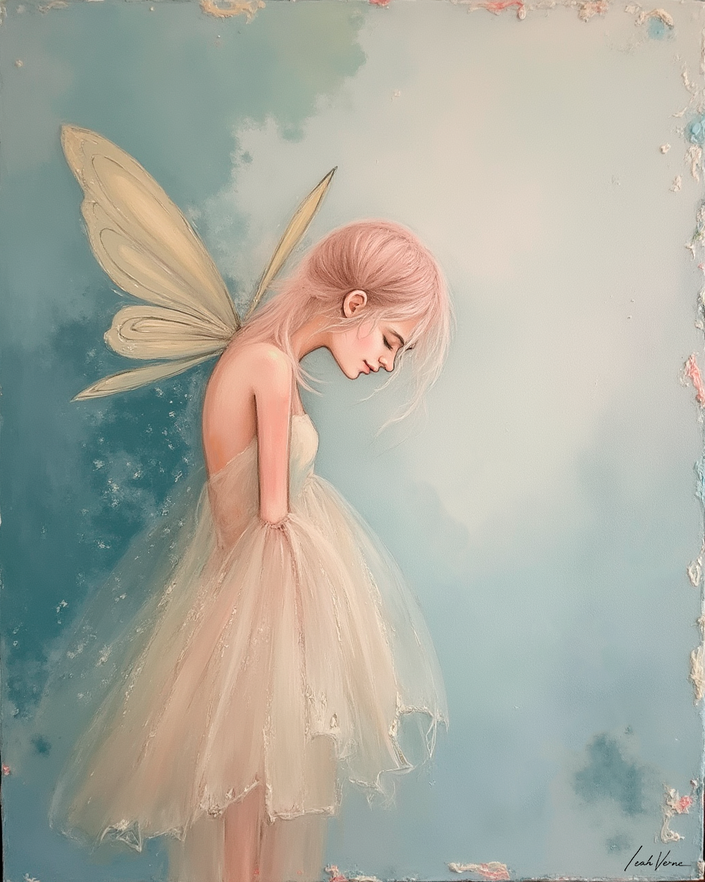 Wings of Uncertainty Painting | Emotional Fairy Inspired Art by Leah Verne