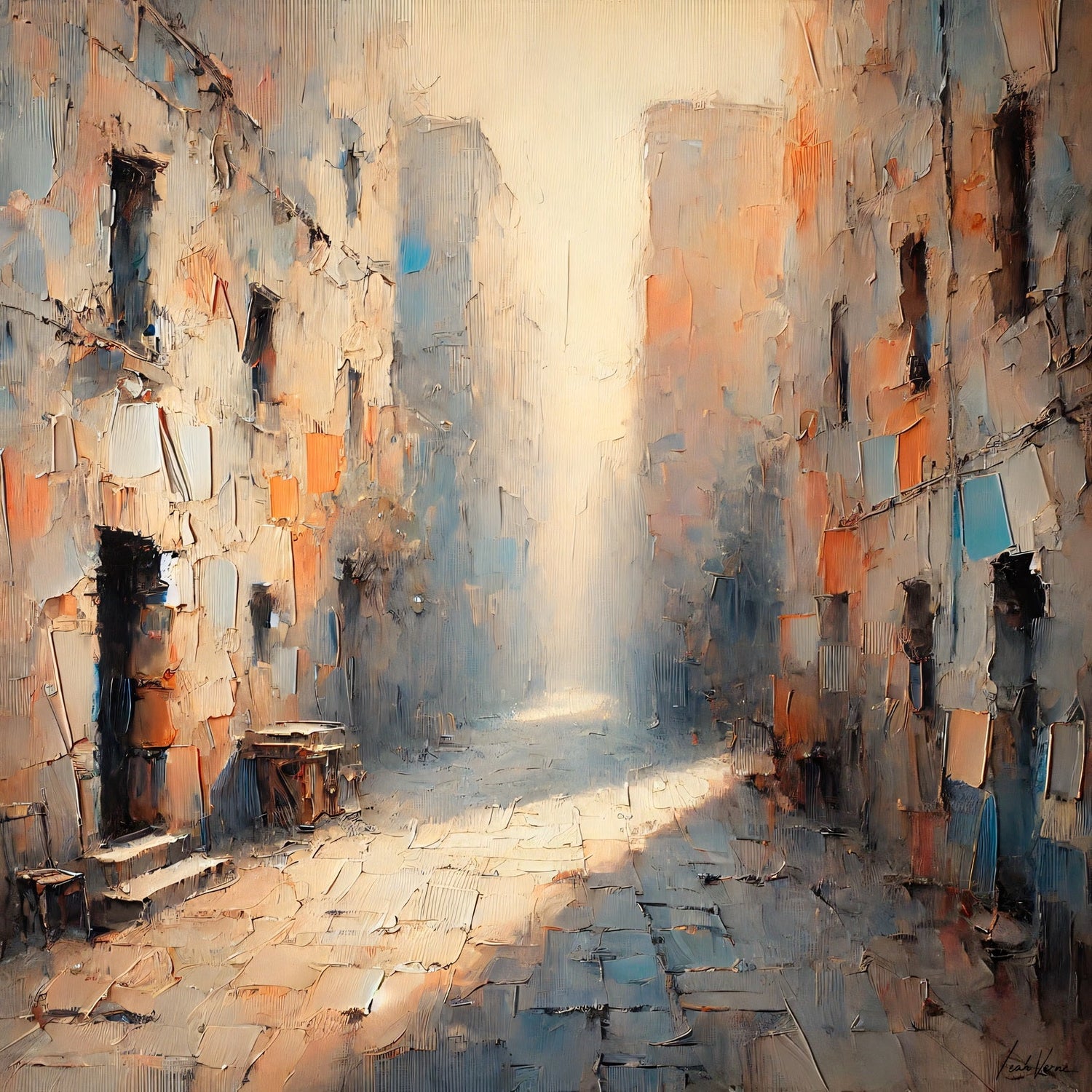 Quiet Alleyway Painting | Intimate Urban Scene by Leah Verne