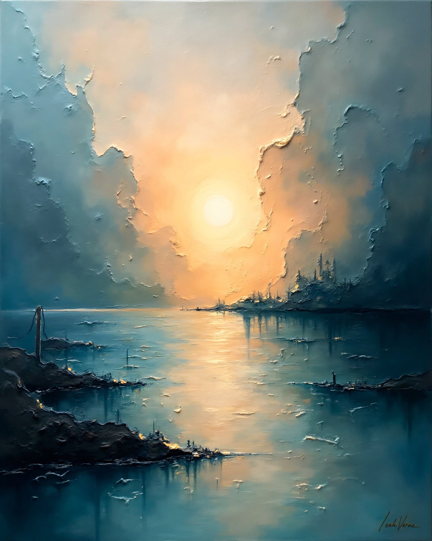 Harbor of Light | Serene Seascape Art by Leah Verne