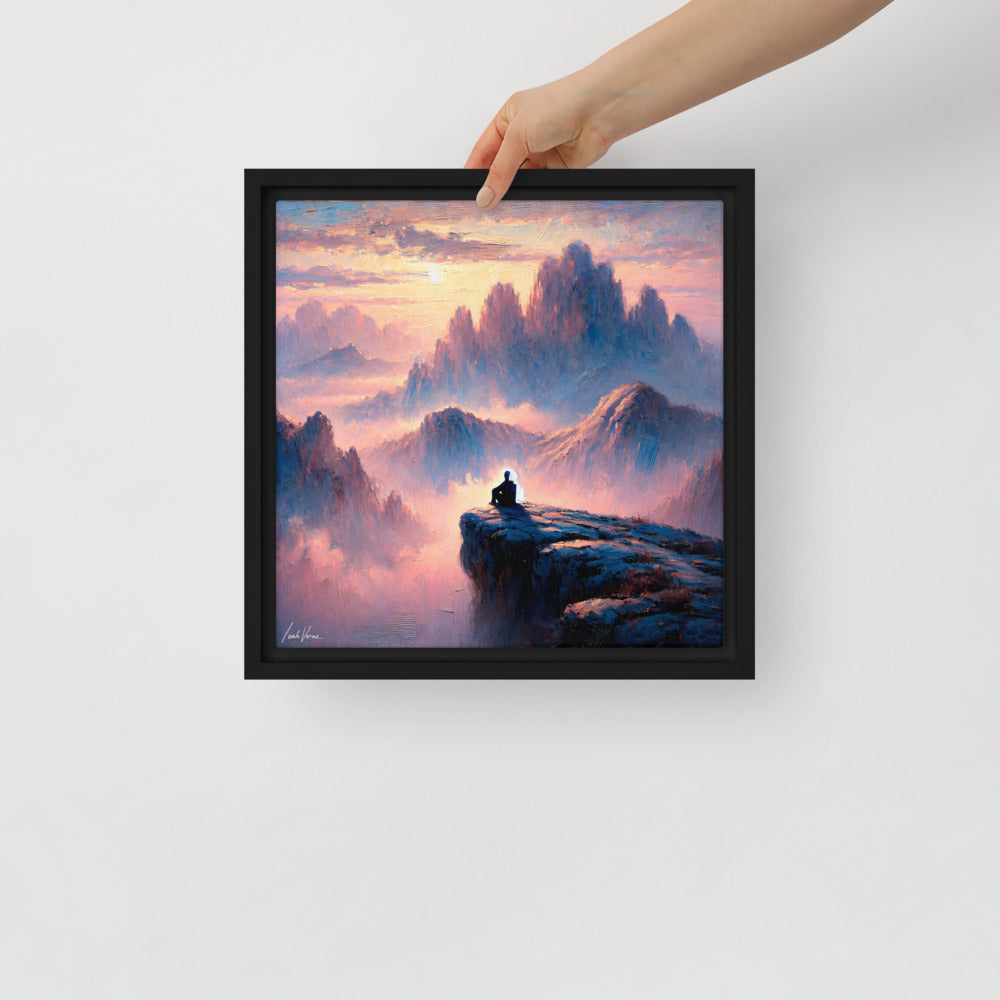 Mountain Reverie Framed Canvas | Tranquil Landscape by Leah Verne