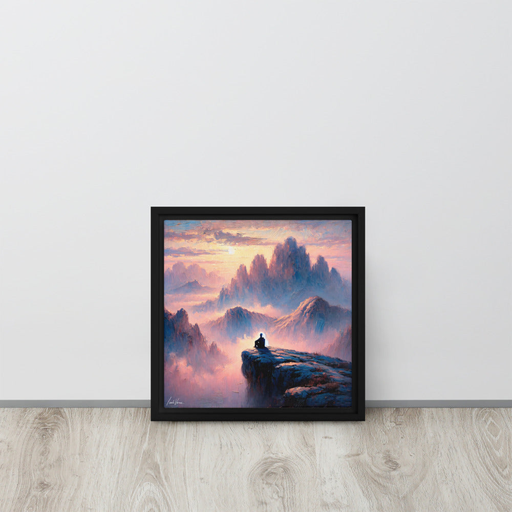 Mountain Reverie Framed Canvas | Tranquil Landscape by Leah Verne