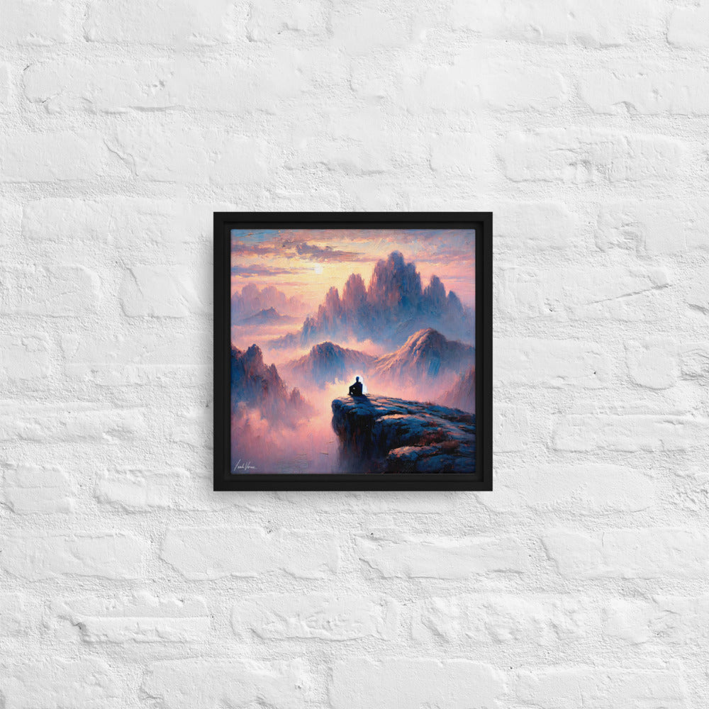 Mountain Reverie Framed Canvas | Tranquil Landscape by Leah Verne