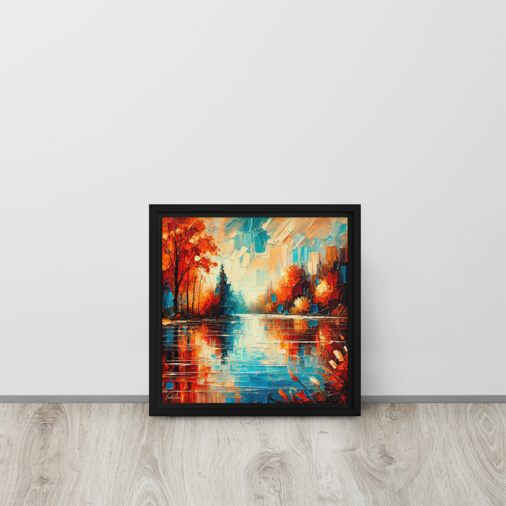 Tranquil Waters Framed Canvas | Peaceful Lake Scene by Leah Verne