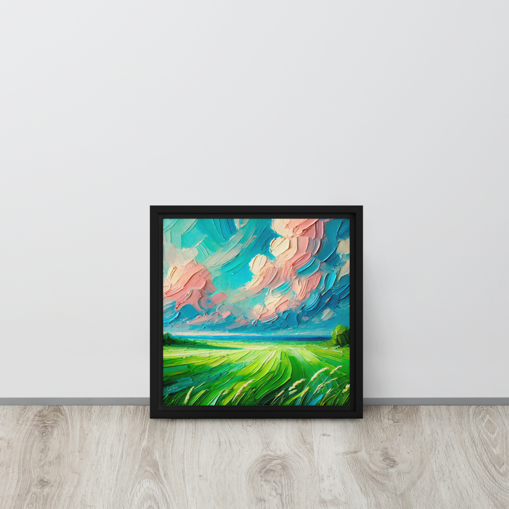 Blush of Dawn Framed Canvas | Serene Sunrise Art by Leah Verne