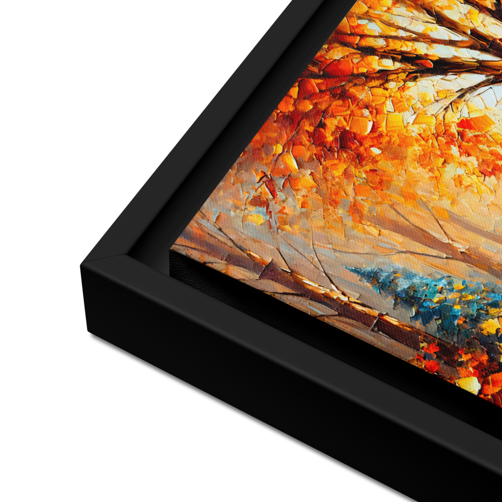 Autumn Pathway Framed Canvas | Tranquil Forest Art by Leah Verne