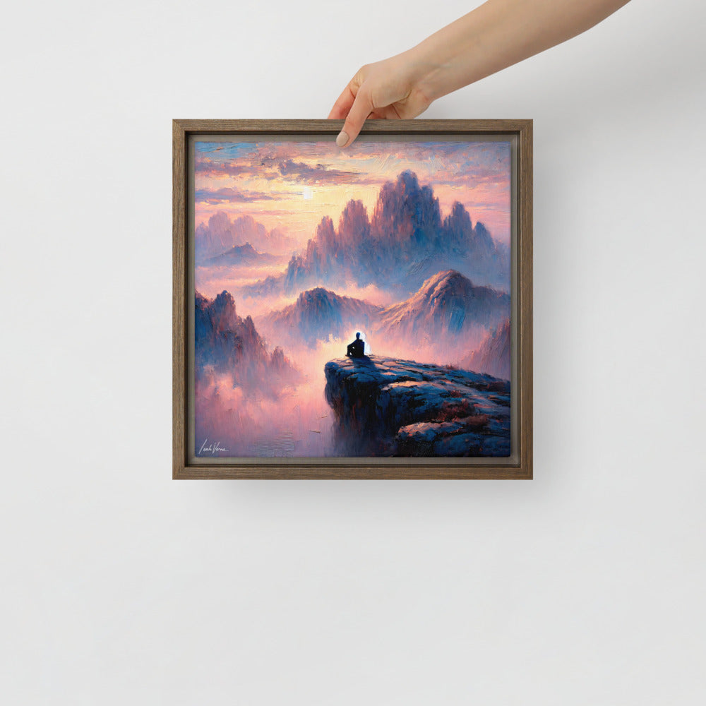 Mountain Reverie Framed Canvas | Tranquil Landscape by Leah Verne