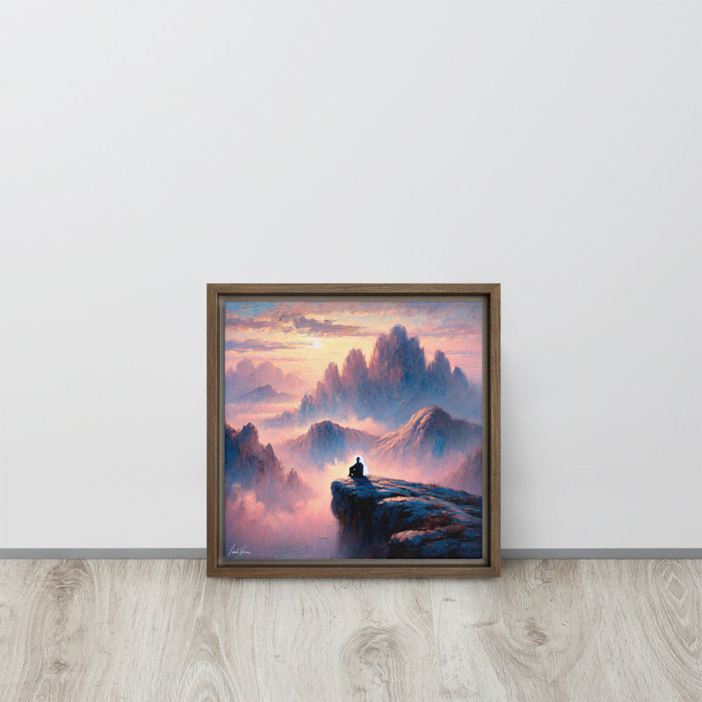 Mountain Reverie Framed Canvas | Tranquil Landscape by Leah Verne