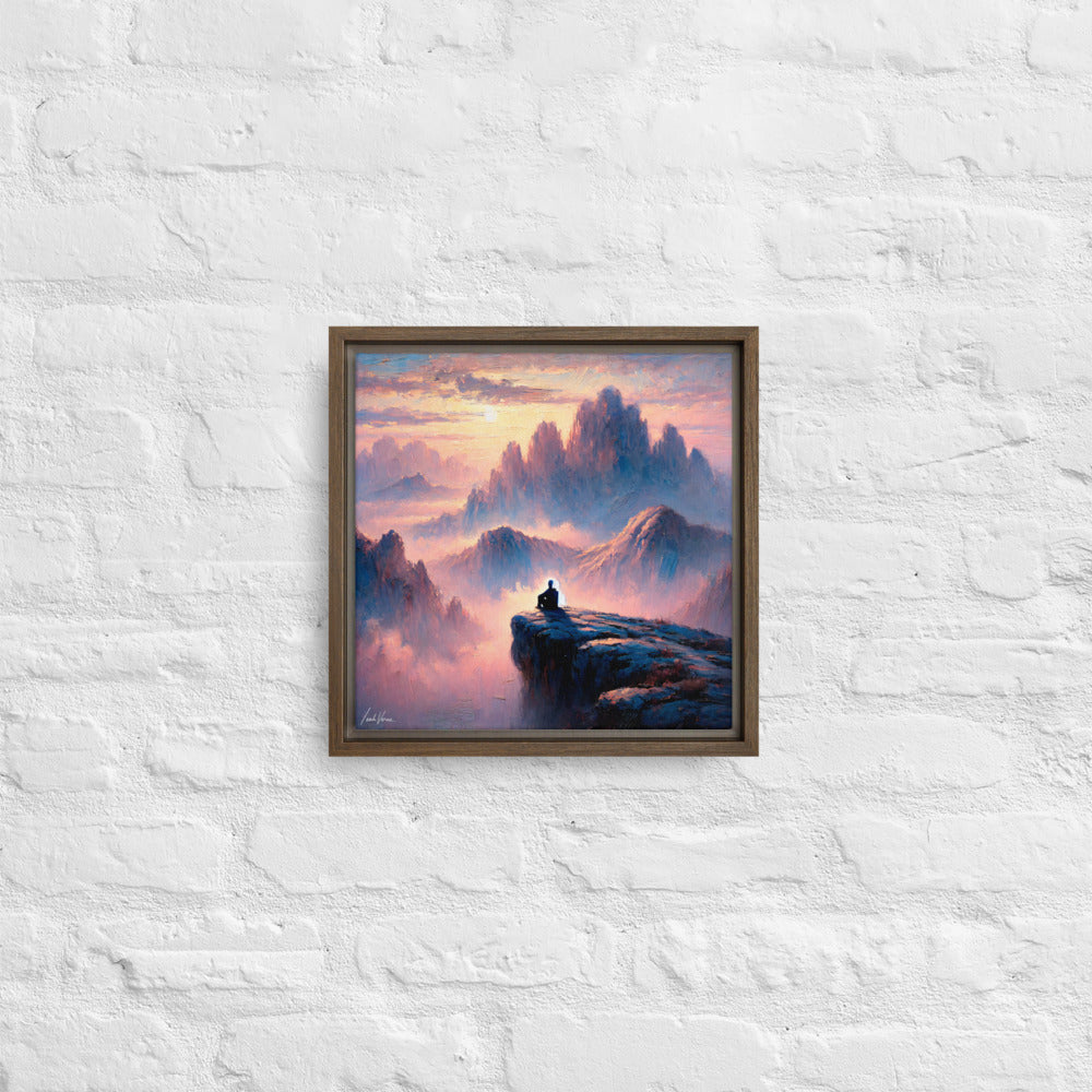 Mountain Reverie Framed Canvas | Tranquil Landscape by Leah Verne