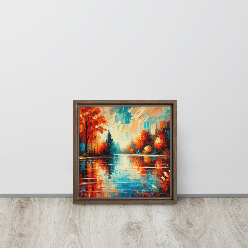 Tranquil Waters Framed Canvas | Peaceful Lake Scene by Leah Verne