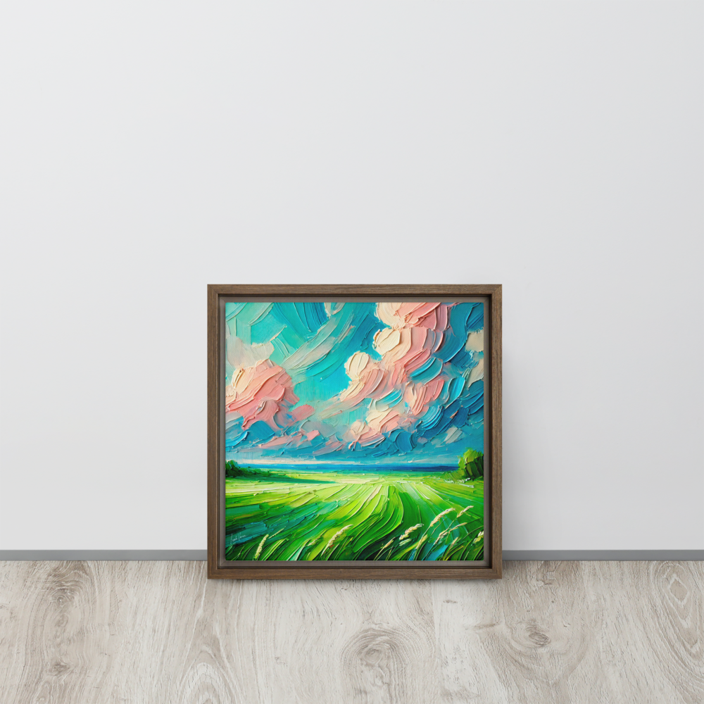 Blush of Dawn Framed Canvas | Serene Sunrise Art by Leah Verne