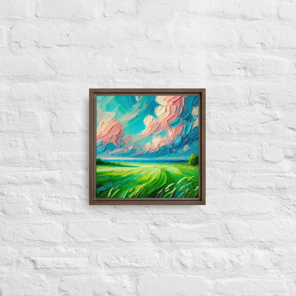 Blush of Dawn Framed Canvas | Serene Sunrise Art by Leah Verne