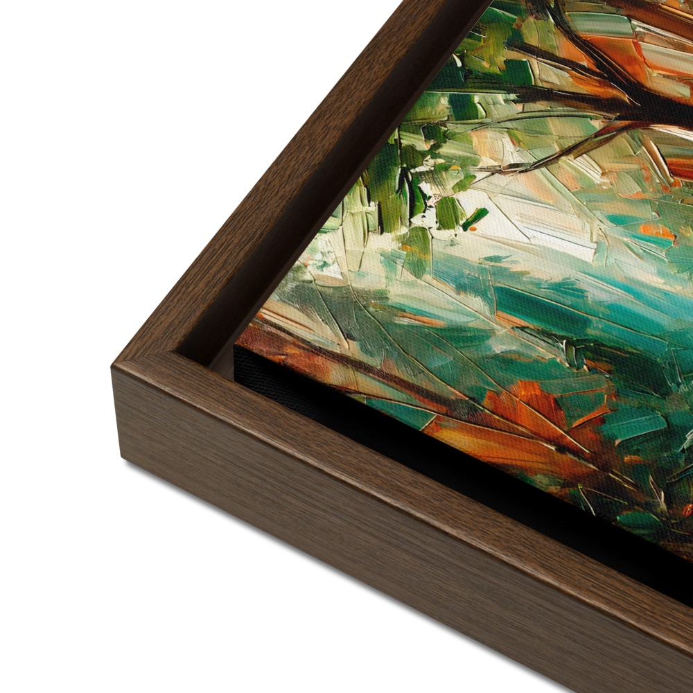 Forest Pathway Framed Canvas | Tranquil Woodland Art by Leah Verne