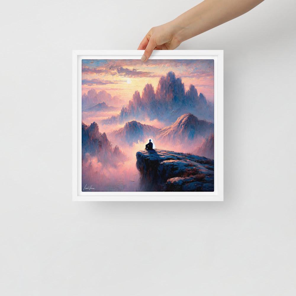 Mountain Reverie Framed Canvas | Tranquil Landscape by Leah Verne