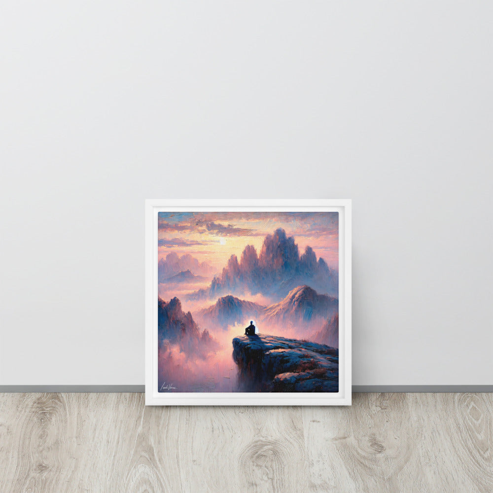 Mountain Reverie Framed Canvas | Tranquil Landscape by Leah Verne