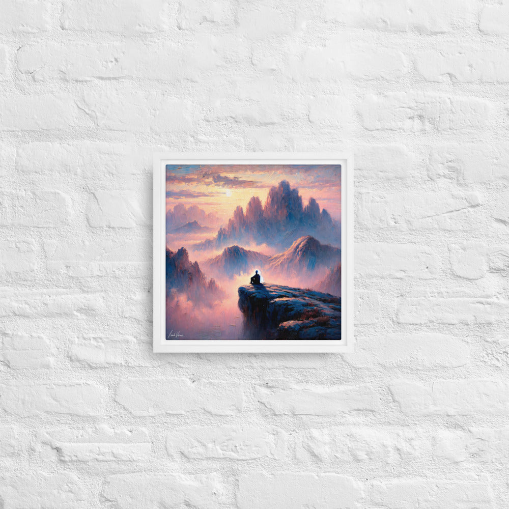 Mountain Reverie Framed Canvas | Tranquil Landscape by Leah Verne