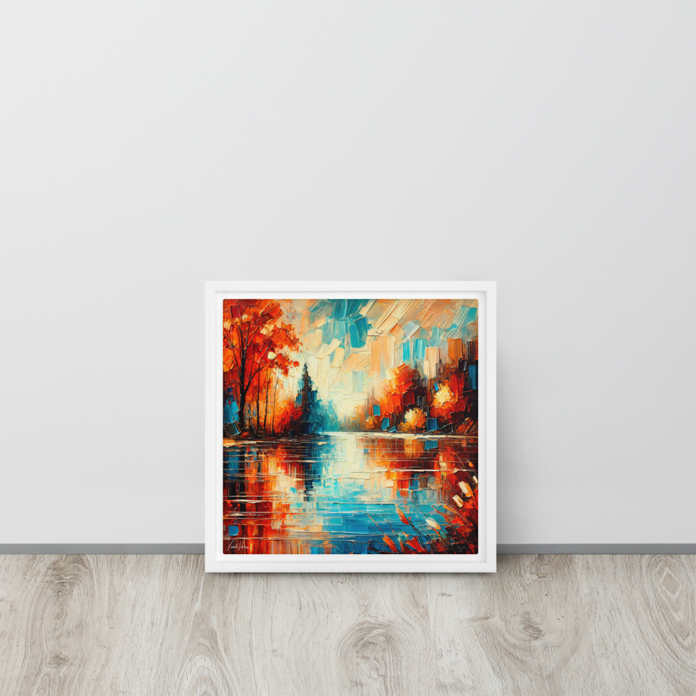 Tranquil Waters Framed Canvas | Peaceful Lake Scene by Leah Verne